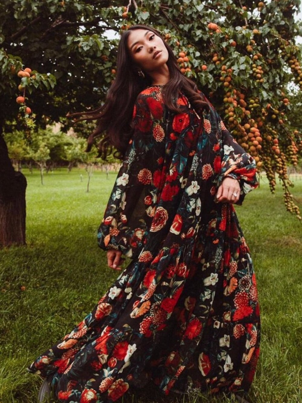 Imogen Dress in Moody Floral